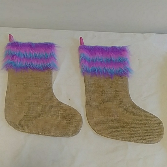 Handmade Christmas burlap Stockings - Picture 3 of 5
